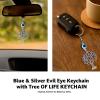 Lucky evil eye tree of life keychain decorative protection charm gift for men and women